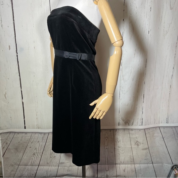 NEW NWT J. Crew Black Velvet Bow Strapless Fitted Cocktail Party Dress Size 6 - Picture 2 of 16